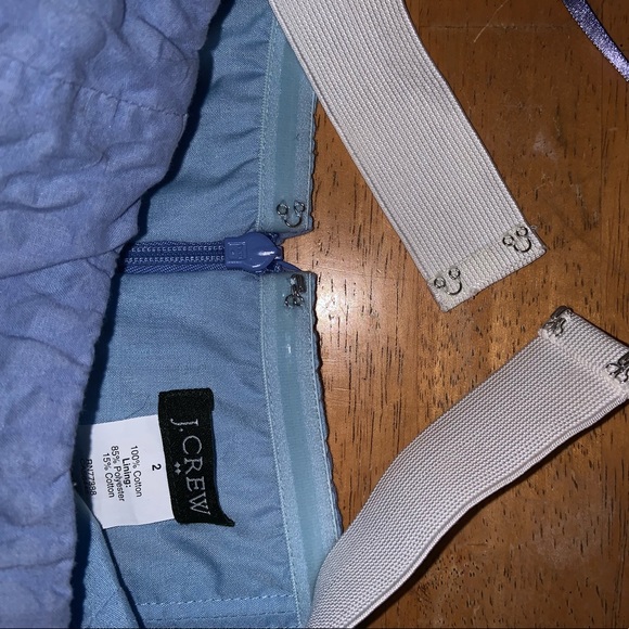 J Crew Fitted Strapless Dress Light Blue Textured - Picture 7 of 7